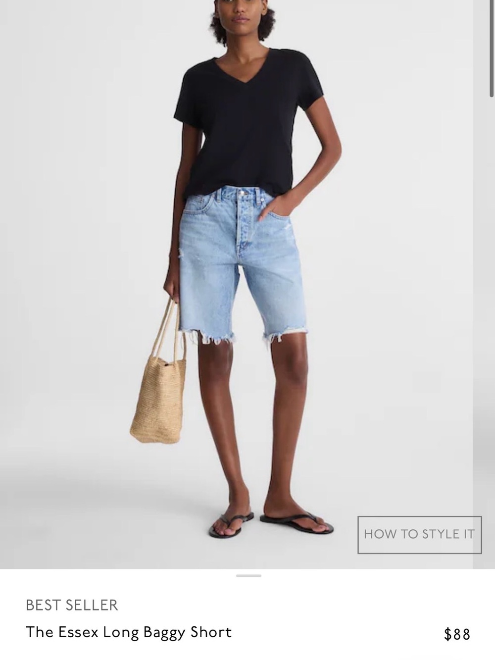 Madewell The Essex Long Baggy Short- 27
